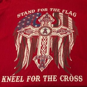 Angels Red Graphic Mens T-Shirt unlicensed tag less 100% preshrunk cotton